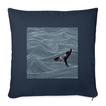 Ocean Wale - Sofakissenbezug 45 x 45 cm - Navy - Vorne