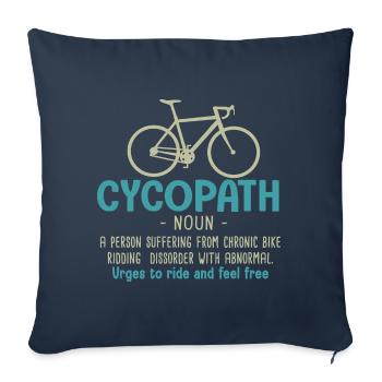 cycopath gift cyclist bike bike - Sofa pillowcase 17,3'' x 17,3'' (45 x 45 cm) - navy - Front