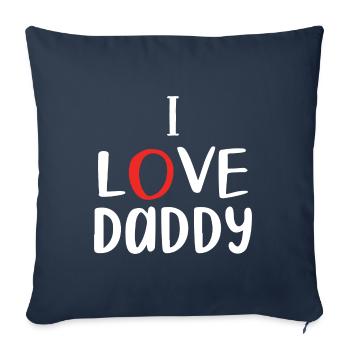 « J’aime papa » - Housse de coussin décorative 45 x 45 cm - bleu marine - Devant