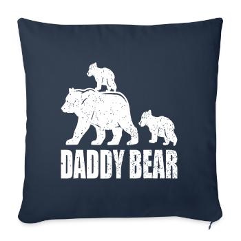 PAPA OURS - Housse de coussin décorative 45 x 45 cm - bleu marine - Devant