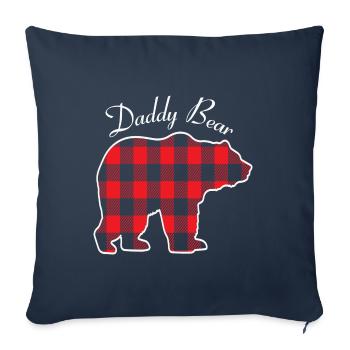 PAPA OURS - Housse de coussin décorative 45 x 45 cm - bleu marine - Devant
