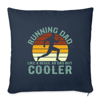 Père Père Père - Housse de coussin décorative 45 x 45 cm - bleu marine - Devant