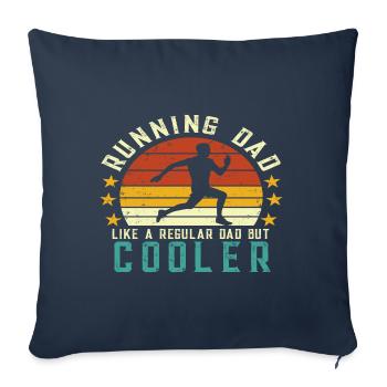 Père Père Père - Housse de coussin décorative 45 x 45 cm - bleu marine - Devant