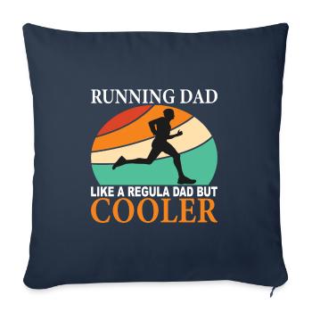 Père Père Père - Housse de coussin décorative 45 x 45 cm - bleu marine - Devant