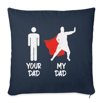 Père - père - père - mon père - Housse de coussin décorative 45 x 45 cm - bleu marine - Devant