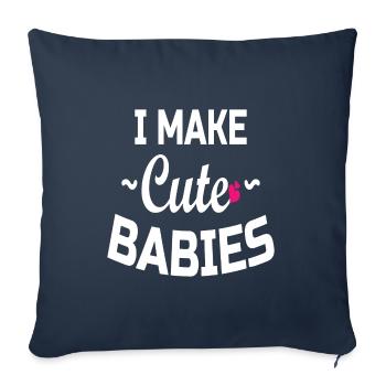 Fête des pères papa papa papa papa - Housse de coussin décorative 45 x 45 cm - bleu marine - Devant