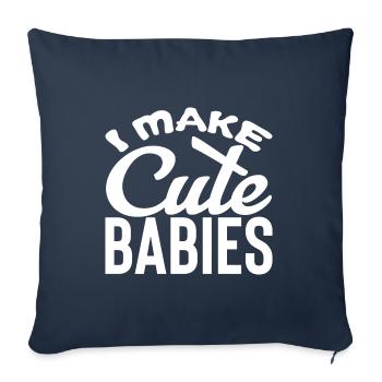 Fête des pères papa papa papa papa - Housse de coussin décorative 45 x 45 cm - bleu marine - Devant