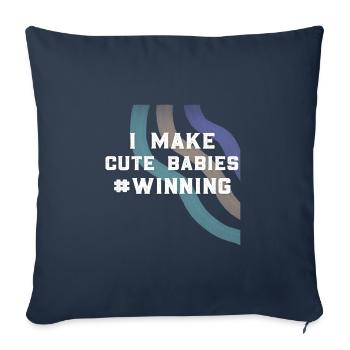 Fête des pères papa papa papa papa - Housse de coussin décorative 45 x 45 cm - bleu marine - Devant