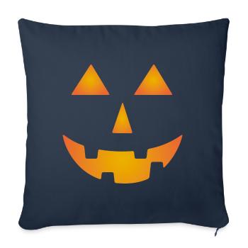 Helloween Pumpkin Face Costume Effrayant - Housse de coussin décorative 45 x 45 cm - bleu marine - Devant
