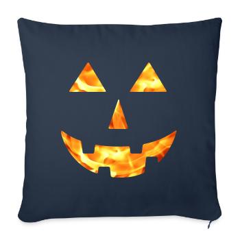 Helloween Pumpkin Face Creepy Fire - Sofa pillowcase 17,3'' x 17,3'' (45 x 45 cm) - navy - Front
