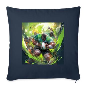 Rugby Rage - Housse de coussin décorative 45 x 45 cm - bleu marine - Devant