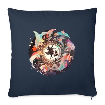 Sprint au Coeur de l'Univers - Housse de coussin décorative 45 x 45 cm - bleu marine - Devant
