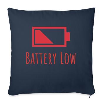 Battery Low Icon and Text - Sofa pillowcase 17,3'' x 17,3'' (45 x 45 cm) - navy - Front