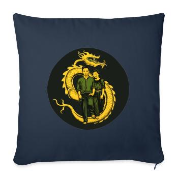 La promenade du dragon - Housse de coussin décorative 45 x 45 cm - bleu marine - Devant