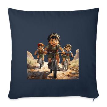 Une enfance heureuse et insouciante - Housse de coussin décorative 45 x 45 cm - bleu marine - Devant