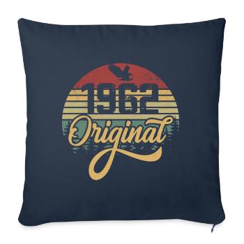 Original 1962 Jahrgang - 1962 Geburtstagsgeschenk - Sofakissenbezug 45 x 45 cm - Navy - Vorne
