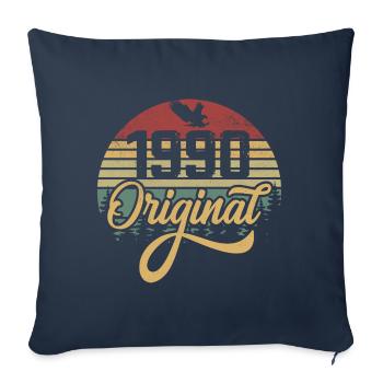 Original 1990 Vintage - Cadeau D’anniversaire 1990 - Housse de coussin décorative 45 x 45 cm - bleu marine - Devant