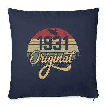 Original 1931 Vintage - Cadeau D’anniversaire 1931 - Housse de coussin décorative 45 x 45 cm - bleu marine - Devant