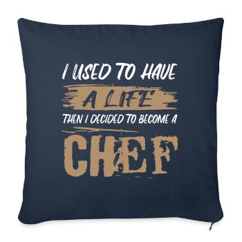 The life of a cook / Kochrehrling - Sofa pillowcase 17,3'' x 17,3'' (45 x 45 cm) - navy - Front