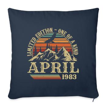 Meilleur Cadeau D'anniversaire Avril 1983 - Housse de coussin décorative 45 x 45 cm - bleu marine - Devant