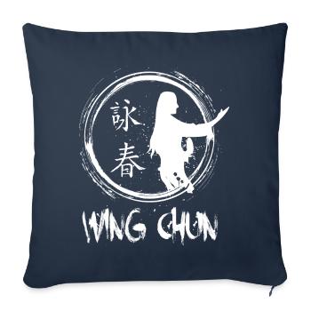 Wing chun Wingtsun - Housse de coussin décorative 45 x 45 cm - bleu marine - Devant