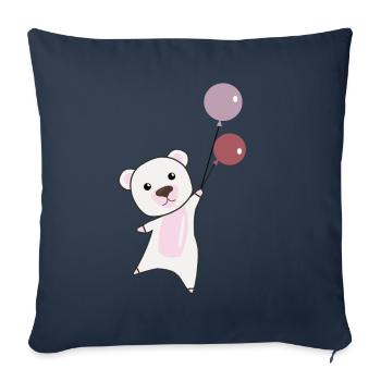Polar bear Teddy flies for children - Sofa pillowcase 17,3'' x 17,3'' (45 x 45 cm) - navy - Front