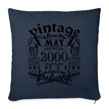 Geburtstag 2000 Mai 2000! geb. Mai 2000 - Sofakissenbezug 45 x 45 cm - Navy - Vorne