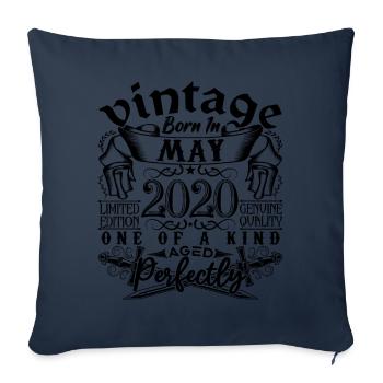 Birthday 2020 May 2020! born in May 2020 - Sofa pillowcase 17,3'' x 17,3'' (45 x 45 cm) - navy - Front