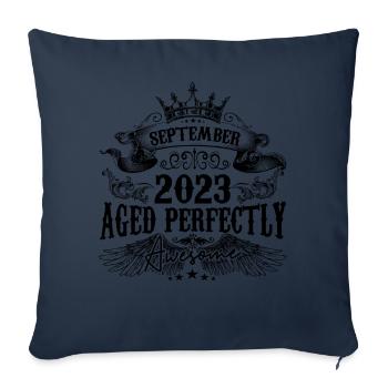 Birthday 2023 September 2023 born in September - Sofa pillowcase 17,3'' x 17,3'' (45 x 45 cm) - navy - Front