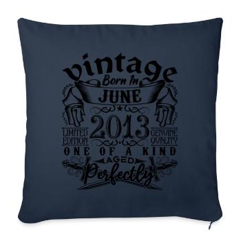 Geburtstag 2013 Juni 2013 ! geboren im Juni 2013 - Sofakissenbezug 45 x 45 cm - Navy - Vorne