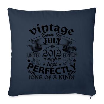 July 2012 | Vintage 2012 | born in July - Sofa pillowcase 17,3'' x 17,3'' (45 x 45 cm) - navy - Front