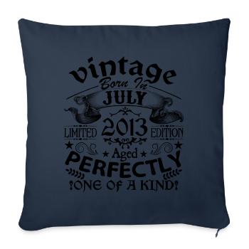 Juli 2013 | Jahrgang 2013 | geboren im Juli - Sofakissenbezug 45 x 45 cm - Navy - Vorne