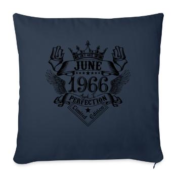 Vintage Juin 1966 Juin 1966 né en Juin - Housse de coussin décorative 45 x 45 cm - bleu marine - Devant