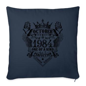 Birthday 1984 October 1984 born in October - Sofa pillowcase 17,3'' x 17,3'' (45 x 45 cm) - navy - Front