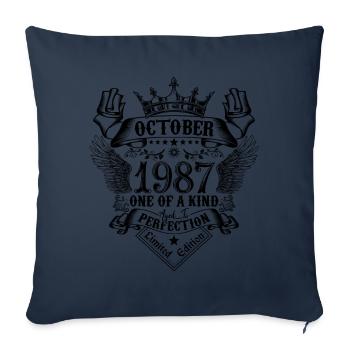 Birthday 1987 October 1987 born in October - Sofa pillowcase 17,3'' x 17,3'' (45 x 45 cm) - navy - Front