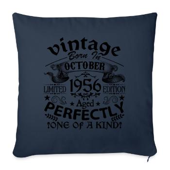 October 1956 | Vintage 1956 | born in October - Sofa pillowcase 17,3'' x 17,3'' (45 x 45 cm) - navy - Front