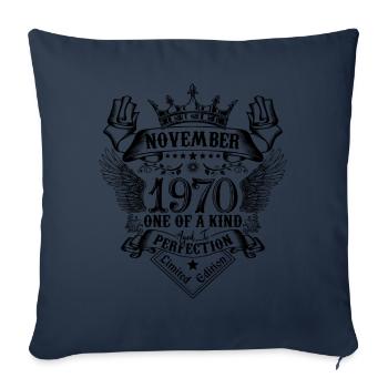 Birthday November 1970 born in November 1970 - Sofa pillowcase 17,3'' x 17,3'' (45 x 45 cm) - navy - Front