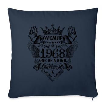 Birthday November 1968 born in November 1968 - Sofa pillowcase 17,3'' x 17,3'' (45 x 45 cm) - navy - Front