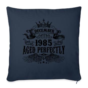 Anniversaire 1985 Décembre 1985 né en Décembre - Housse de coussin décorative 45 x 45 cm - bleu marine - Devant