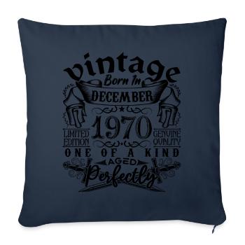 Anniversaire 1970 Décembre 1970 né en Décember - Housse de coussin décorative 45 x 45 cm - bleu marine - Devant