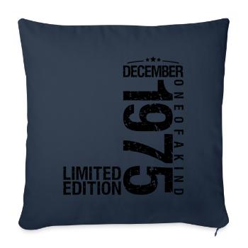 Birthday December 1975 December born in December - Sofa pillowcase 17,3'' x 17,3'' (45 x 45 cm) - navy - Front