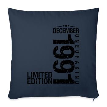 Anniversaire Décembre 1991 Décembre né en December - Housse de coussin décorative 45 x 45 cm - bleu marine - Devant
