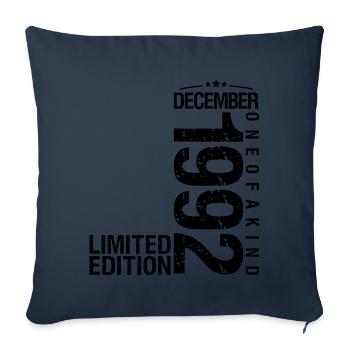 Birthday December 1992 December born in December - Sofa pillowcase 17,3'' x 17,3'' (45 x 45 cm) - navy - Front