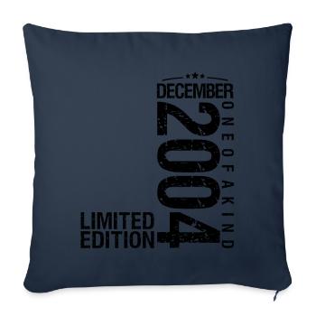 Anniversaire Décembre 2004 Décembre né en December - Housse de coussin décorative 45 x 45 cm - bleu marine - Devant