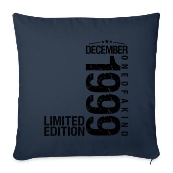 Anniversaire Décembre 1999 Décembre né en December - Housse de coussin décorative 45 x 45 cm - bleu marine - Devant