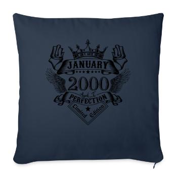 January 2000 January 2000 born in January - Sofa pillowcase 17,3'' x 17,3'' (45 x 45 cm) - navy - Front