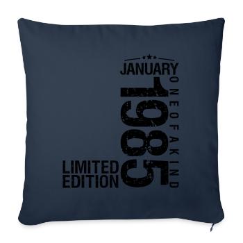 Birthday January 1985 January born in January - Sofa pillowcase 17,3'' x 17,3'' (45 x 45 cm) - navy - Front