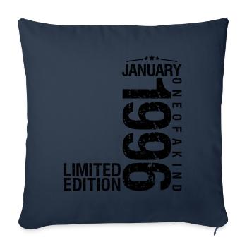 Birthday January 1996 January born in January - Sofa pillowcase 17,3'' x 17,3'' (45 x 45 cm) - navy - Front