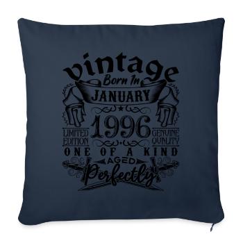 Birthday 1996 January 1996 born in January - Sofa pillowcase 17,3'' x 17,3'' (45 x 45 cm) - navy - Front