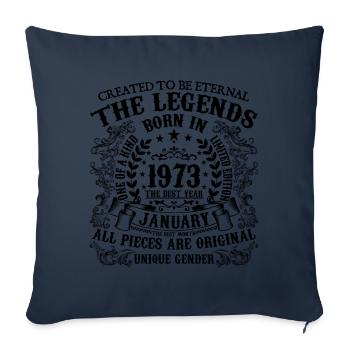 Geburtstag 1973 Januar 1973 geboren im Januar Jahr - Sofakissenbezug 45 x 45 cm - Navy - Vorne